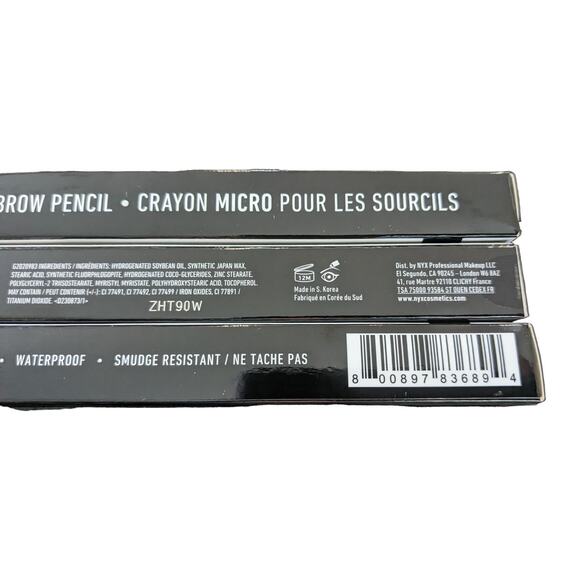 NYX 3 pack Micro Eyebrow Pencil MBP07 Espresso Brown Waterproof Smudge Resistant - Picture 3 of 7